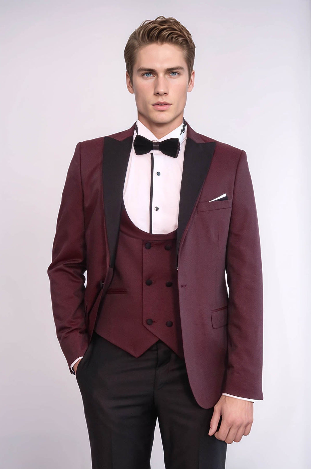 Smoking rouge bordeaux pour homme | Wess