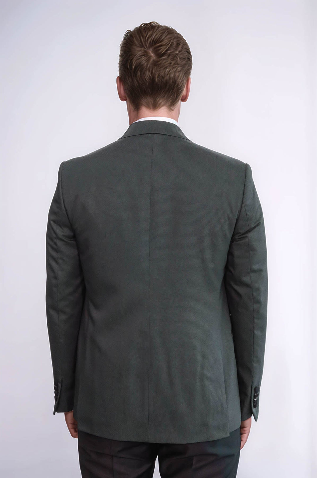 Smoking da uomo verde scuro con motivo a pois - Wessi