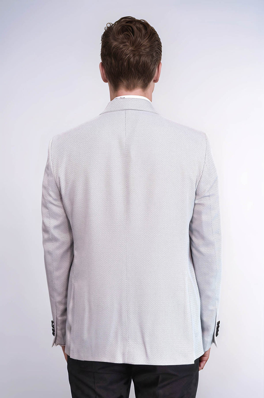 Smoking grigio con revers rimovibile a fantasia | Wess