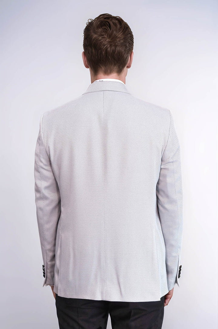 Smoking grigio con revers rimovibile a fantasia | Wess