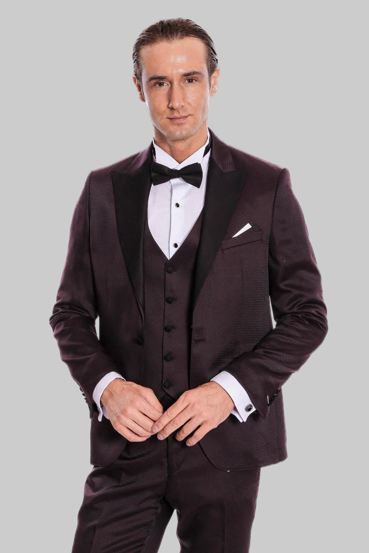 Claret Red and Black Tuxedo for Men | Wessi