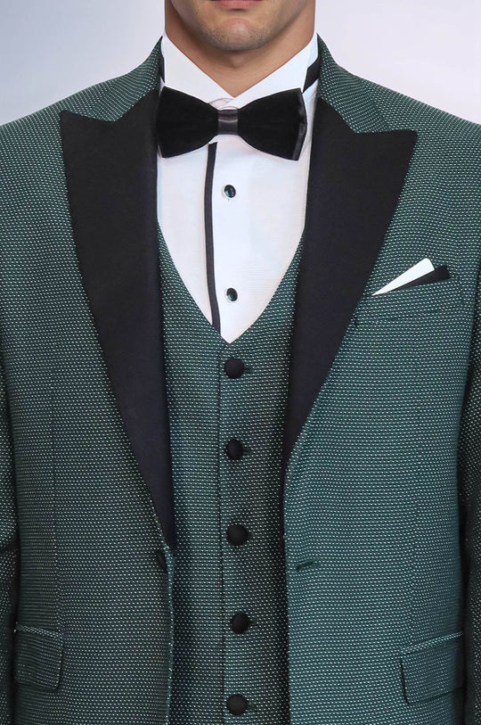 Smoking con risvolto modellato verde | Wess