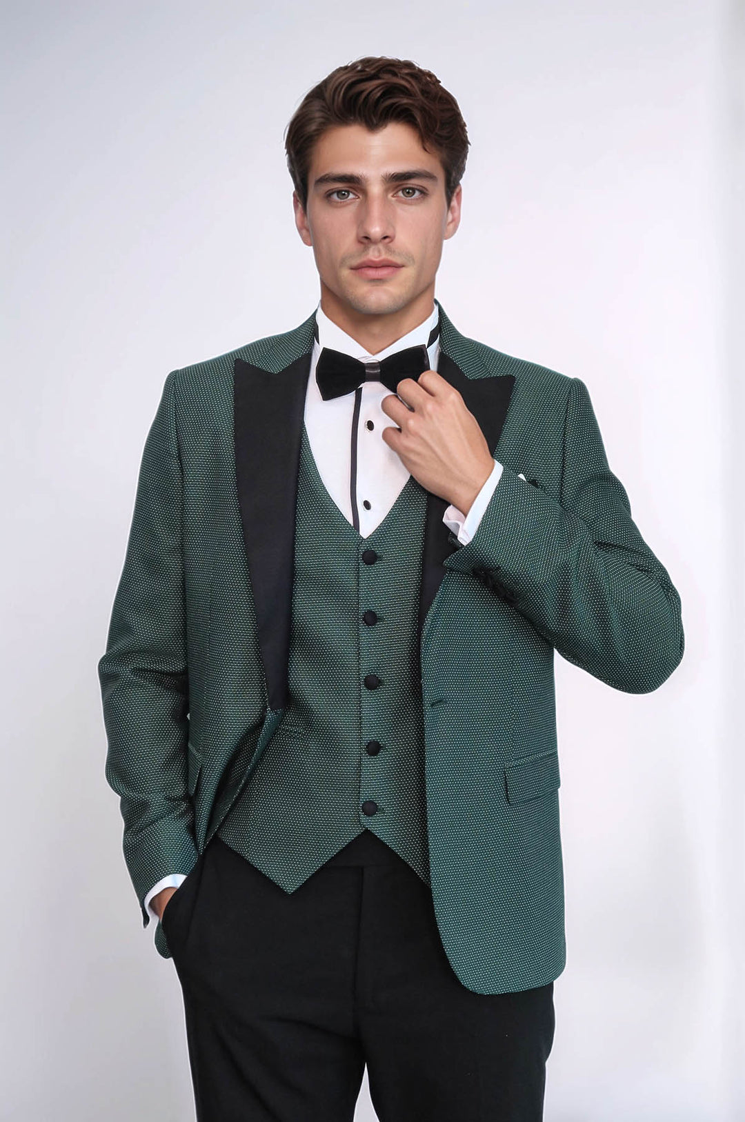 Smoking à revers modelé vert | Wess