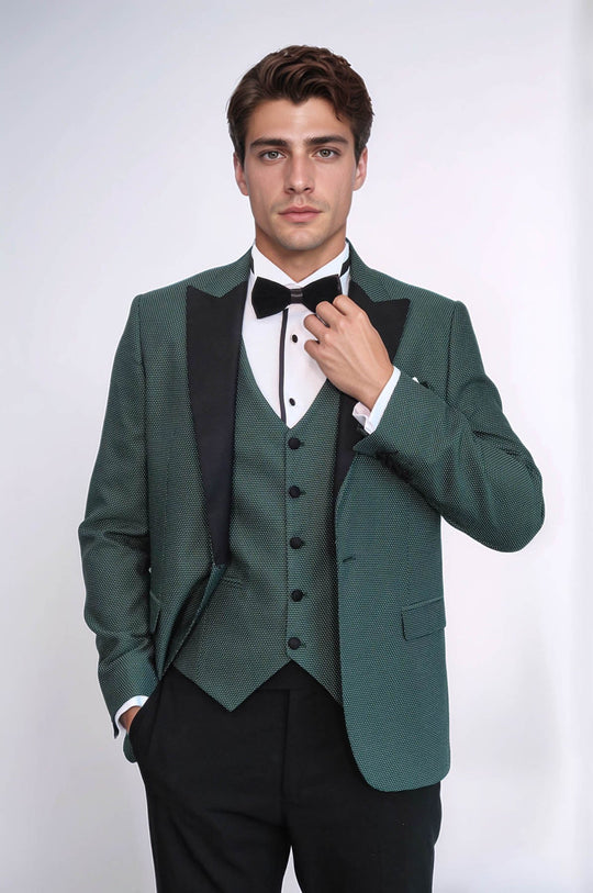 Smoking con risvolto modellato verde | Wess