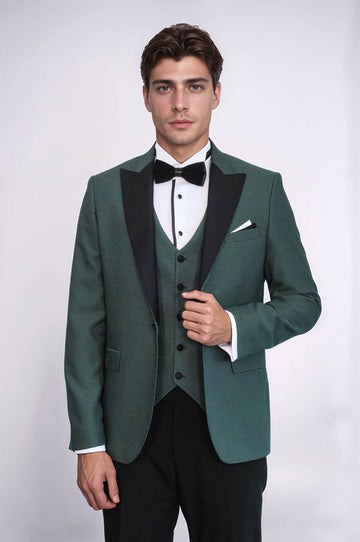 Smoking con risvolto modellato verde | Wess