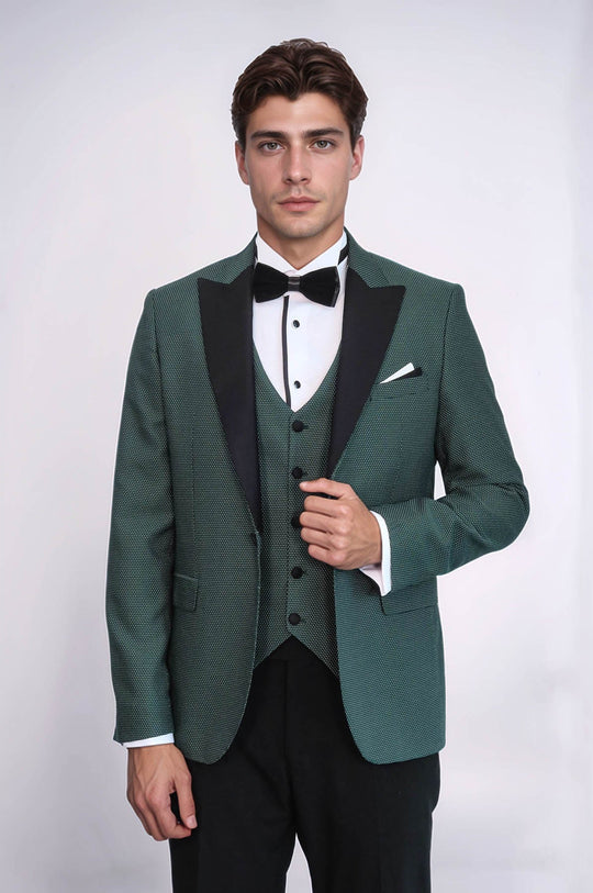 Smoking con risvolto modellato verde | Wess