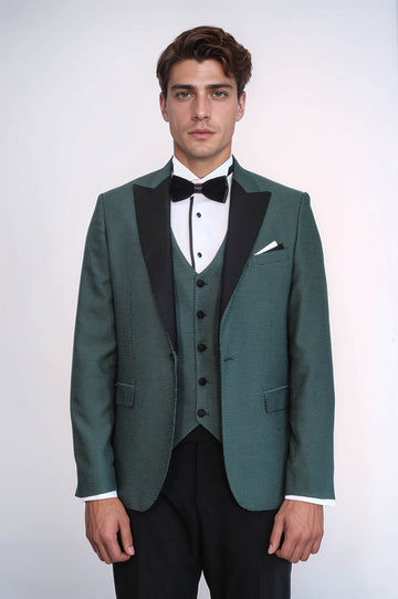 Smoking con risvolto modellato verde | Wess