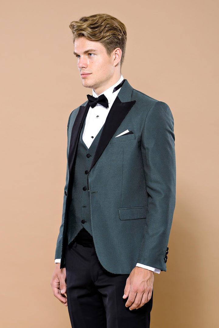 Smoking verde con revers rimovibile | Wess