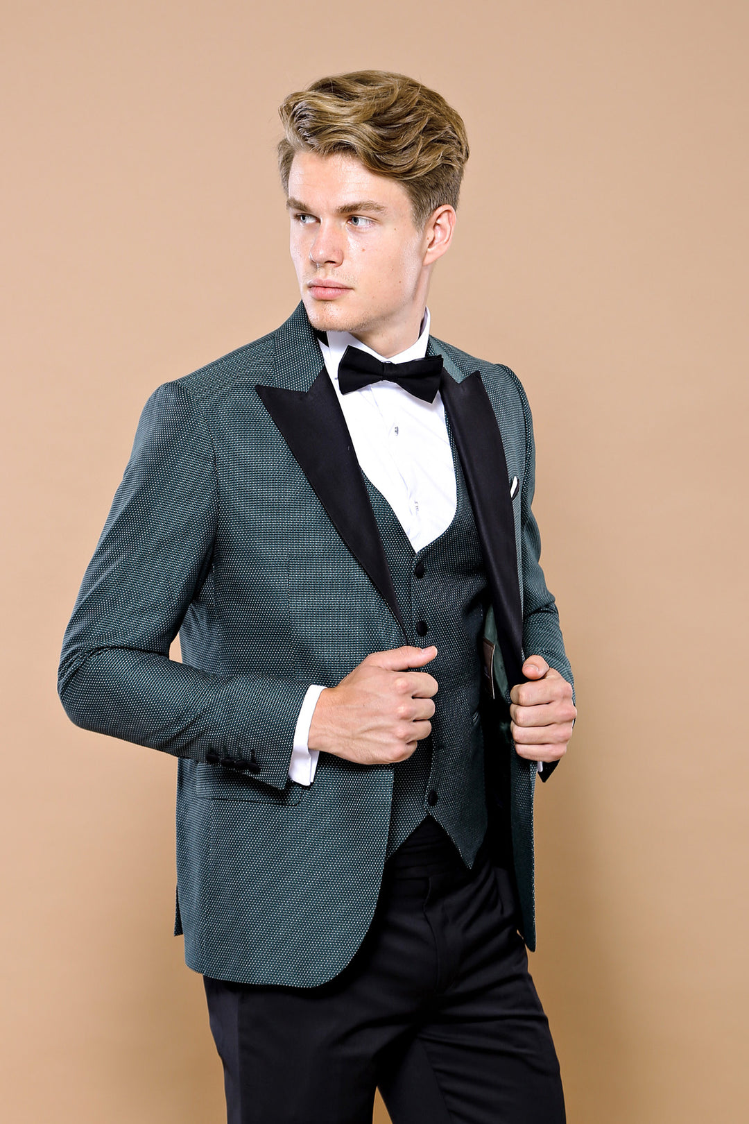 Smoking verde con revers rimovibile | Wess