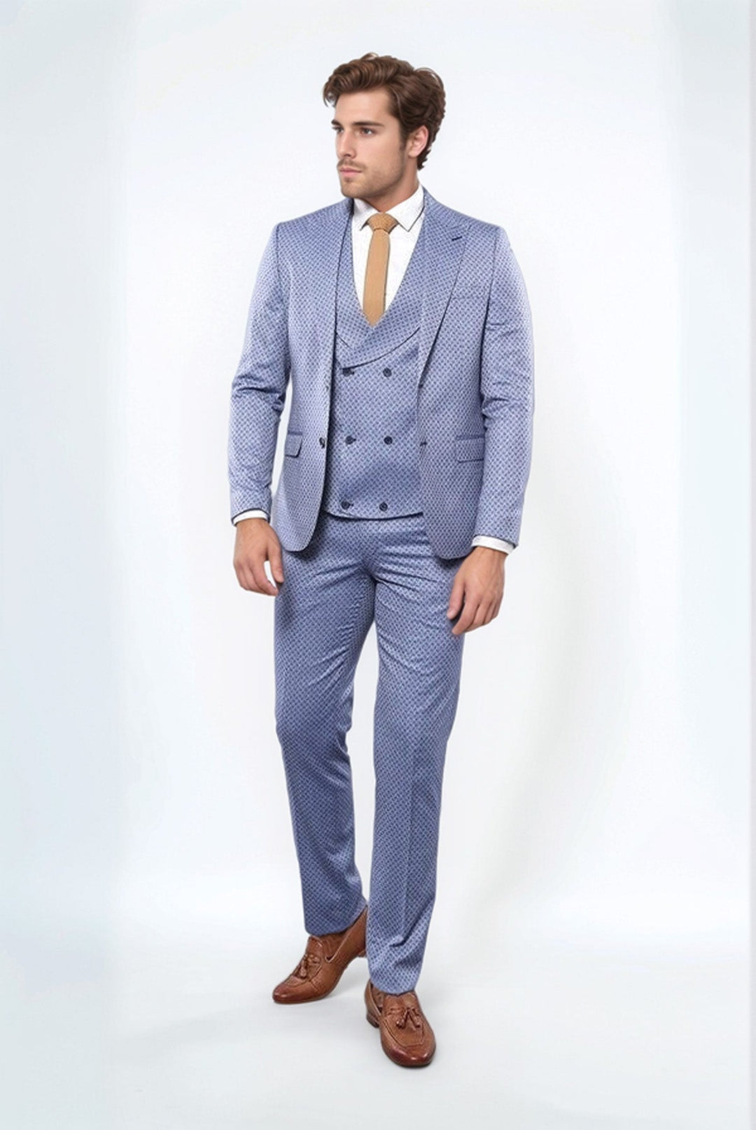 Costume bleu avec veste à motifs | Wess