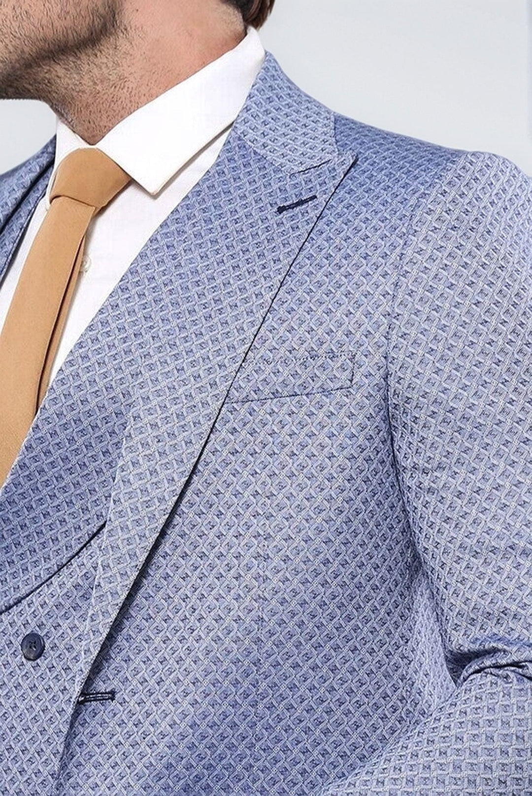 Costume bleu avec veste à motifs | Wess