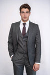 Striped Black Vested Suit - Wessi