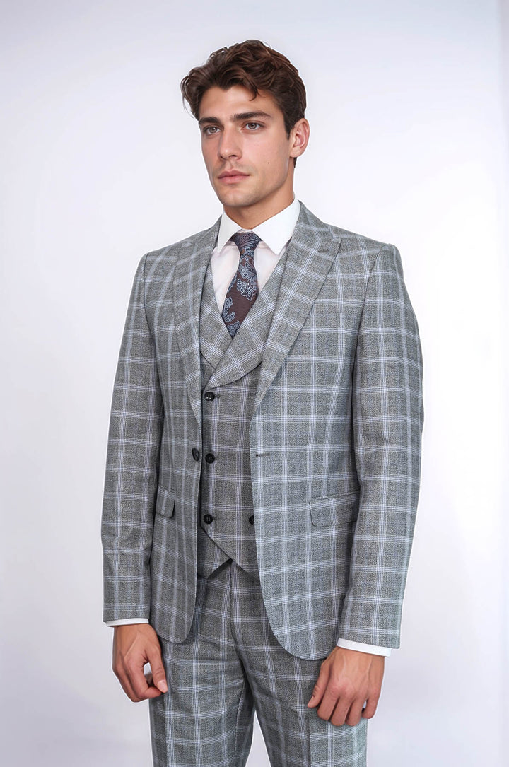 Double Breasted Grey Suit | Wessi