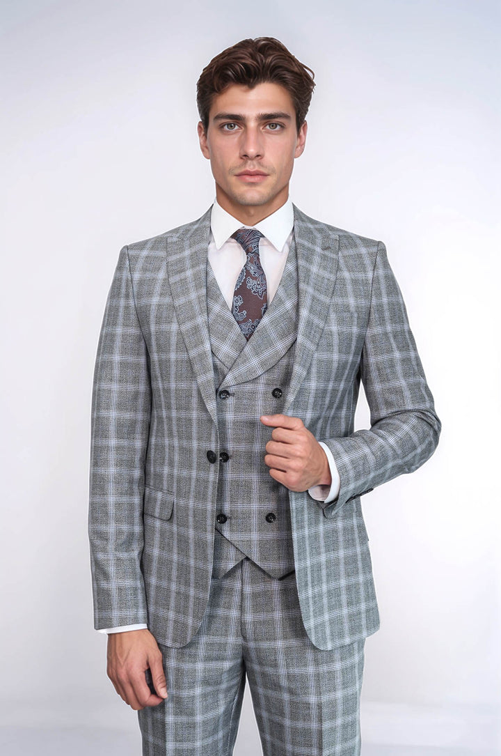Double Breasted Grey Suit | Wessi