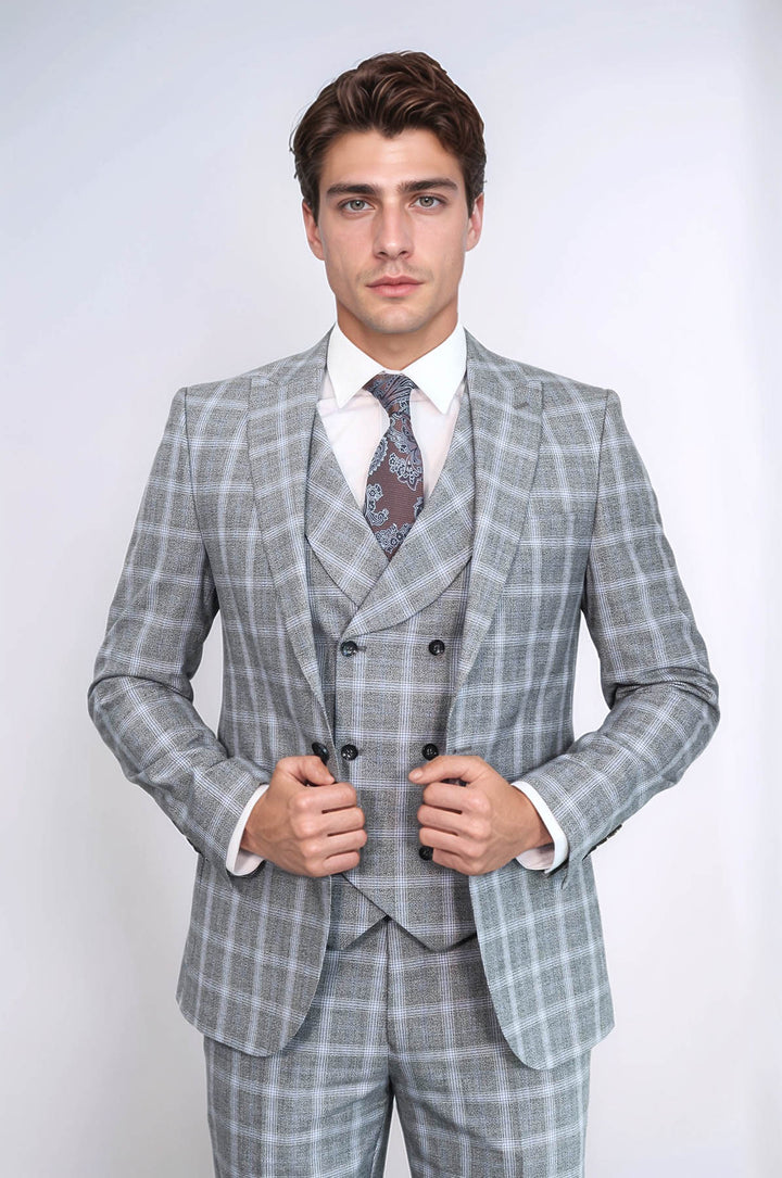 Double Breasted Grey Suit | Wessi