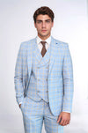 Completo a tre pezzi a quadri blu cielo | Wess