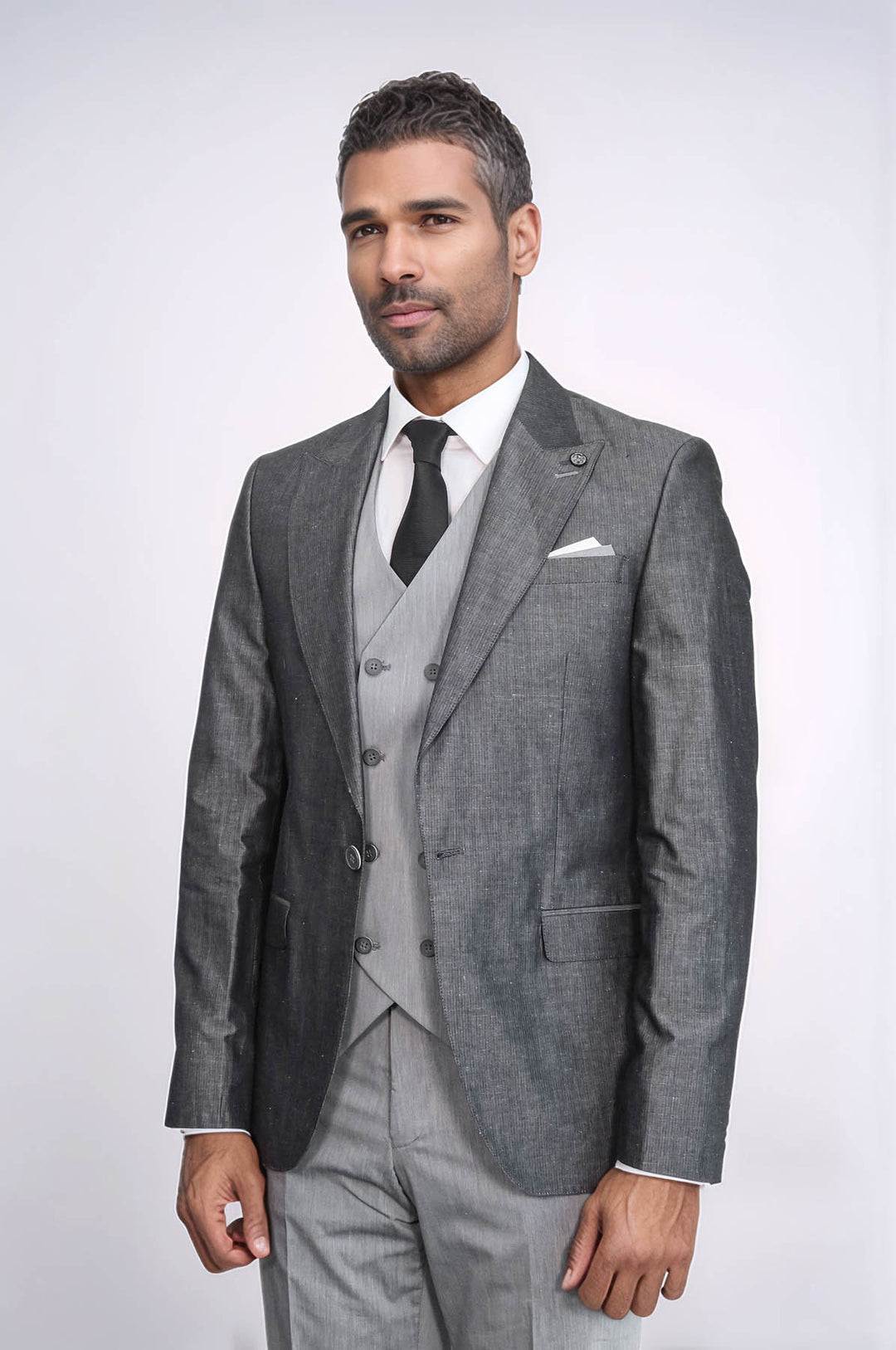 Grey Vested Suit  - Wessi