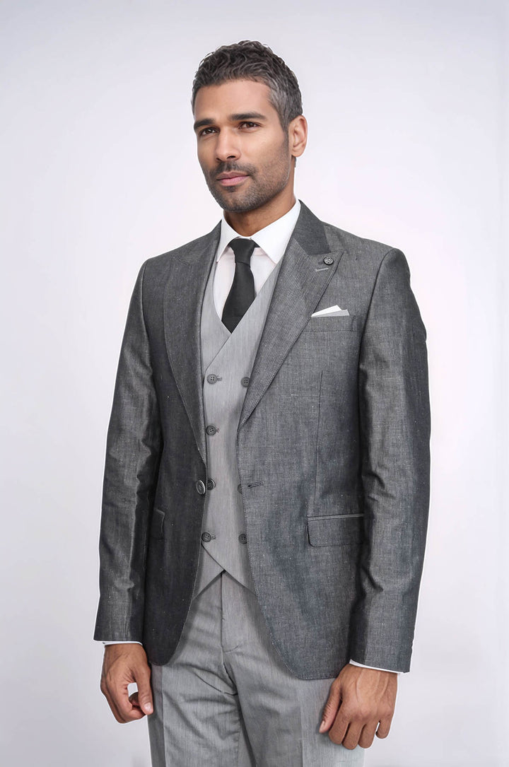 Grey Vested Suit  - Wessi