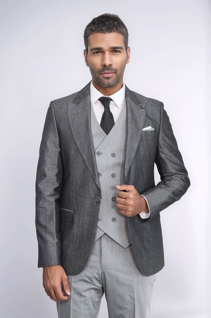 Grey Vested Suit  - Wessi