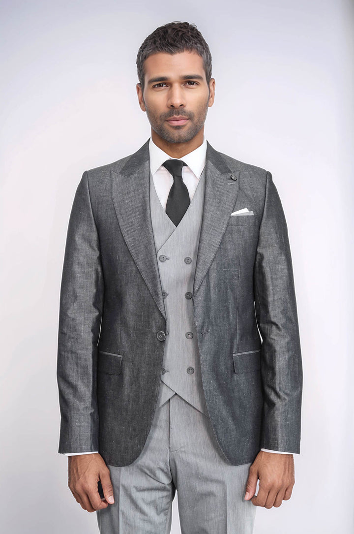 Grey Vested Suit  - Wessi
