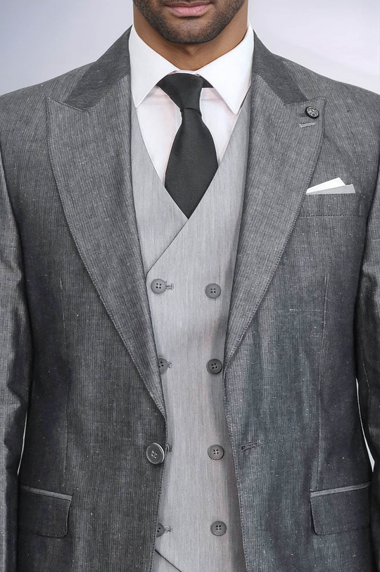 Traje gris con chaleco - Wessi