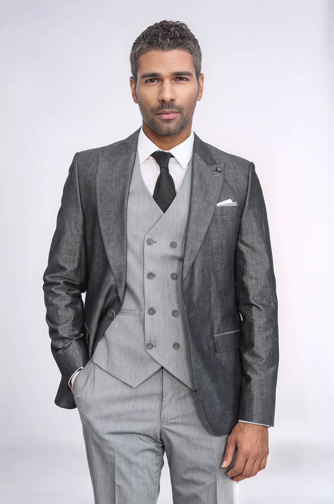 Grey Vested Suit  - Wessi