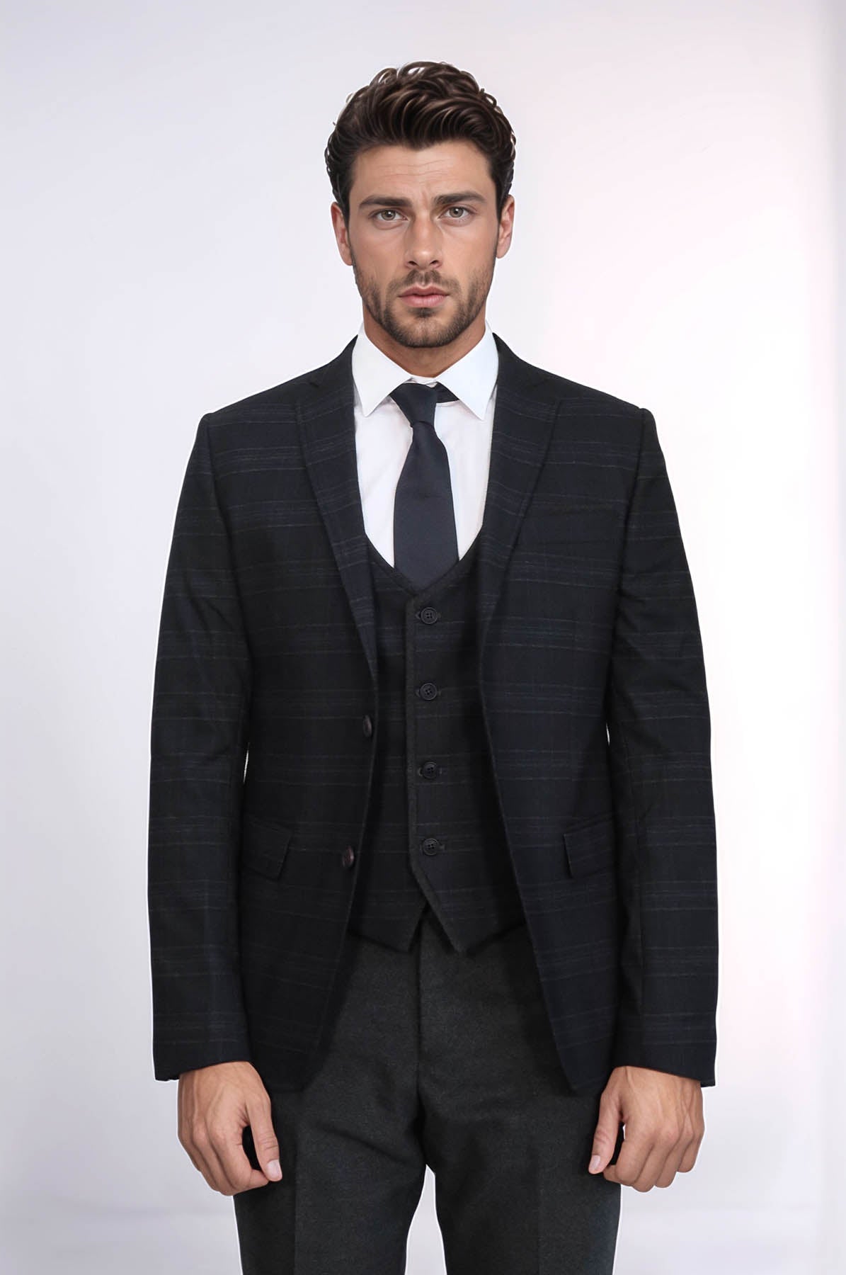 Plaid 3 Piece Black Suit | Wessi – Wessi - Discover Diversity