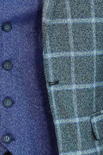 Traje de cuadros azul grisáceo - Wessi