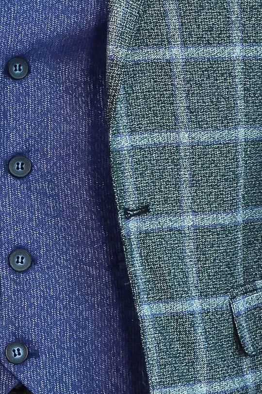 Traje de cuadros azul grisáceo - Wessi