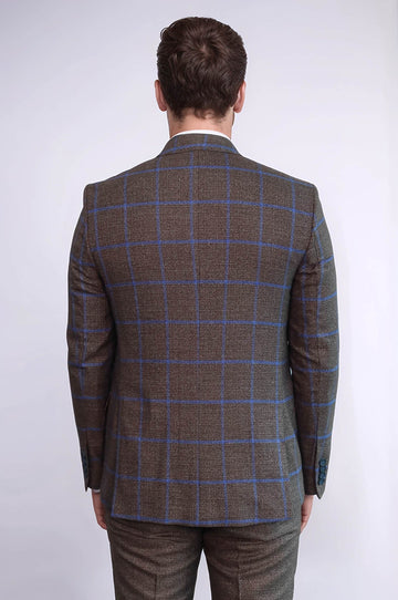 Traje de cuadros marrón y azul | wess