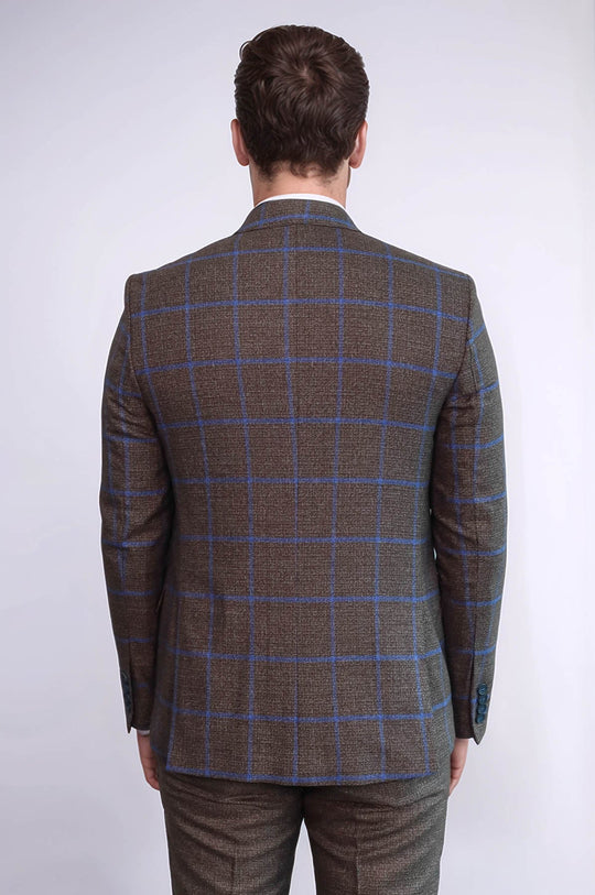 Traje de cuadros marrón y azul | wess