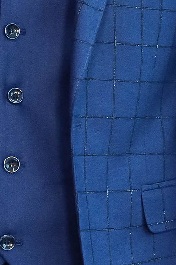 Abito gilet blu con blazer scozzese - Wessi