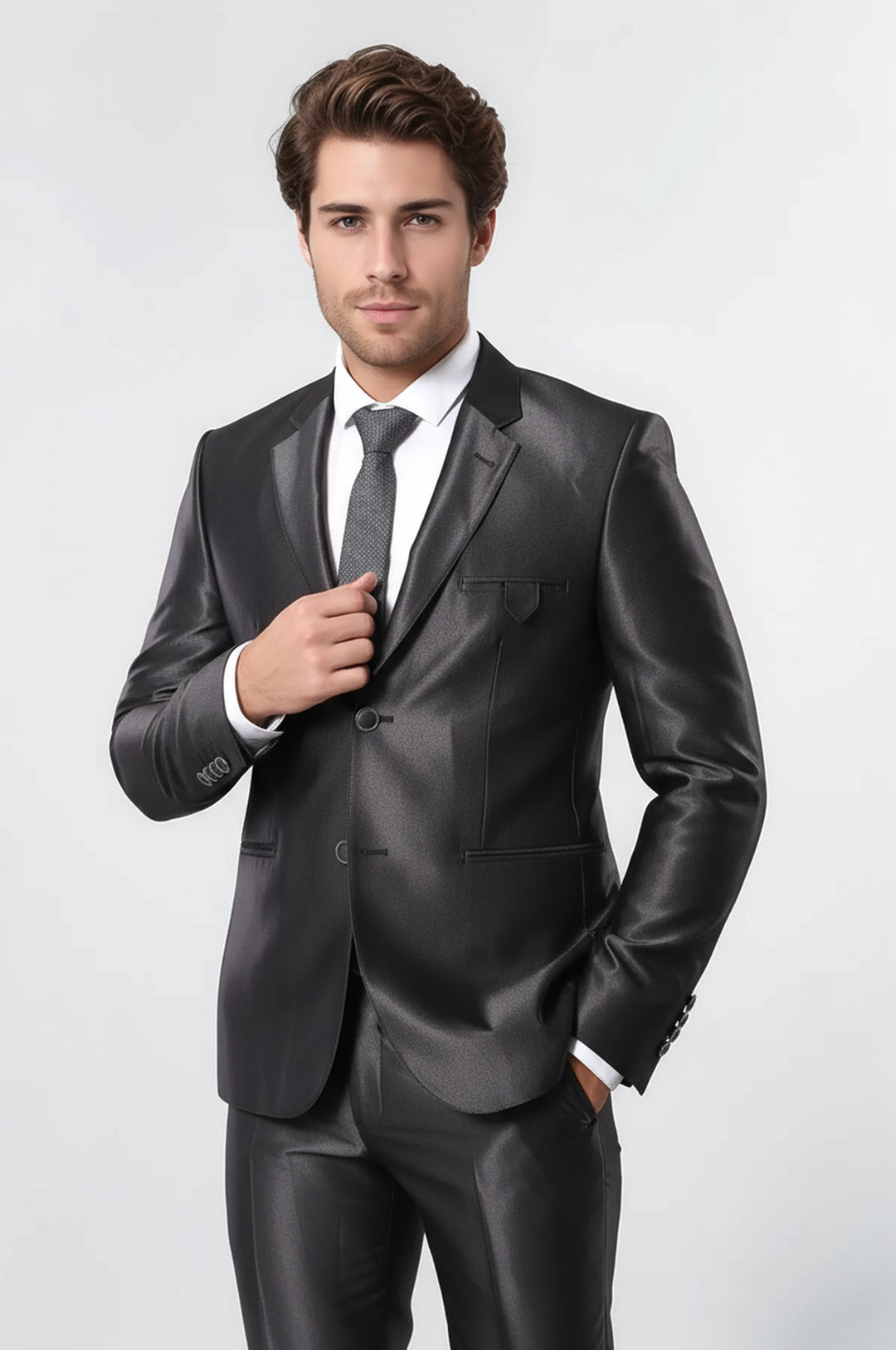 Shiny Smoked Men's Suit - Wessi