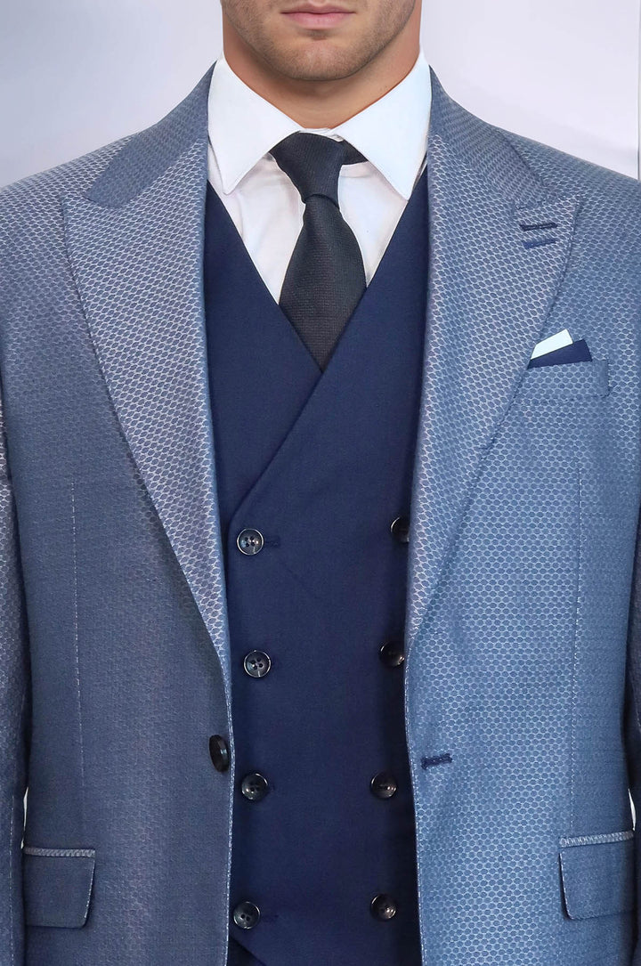 Completo blu navy con motivo a gilet | Wess