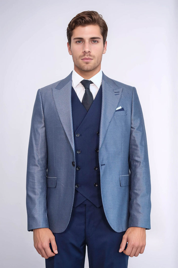 Completo blu navy con motivo a gilet | Wess