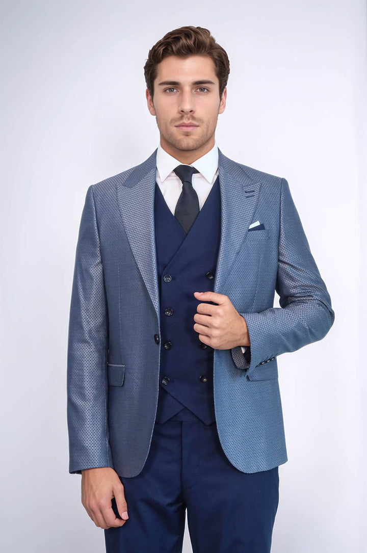 Completo blu navy con motivo a gilet | Wess