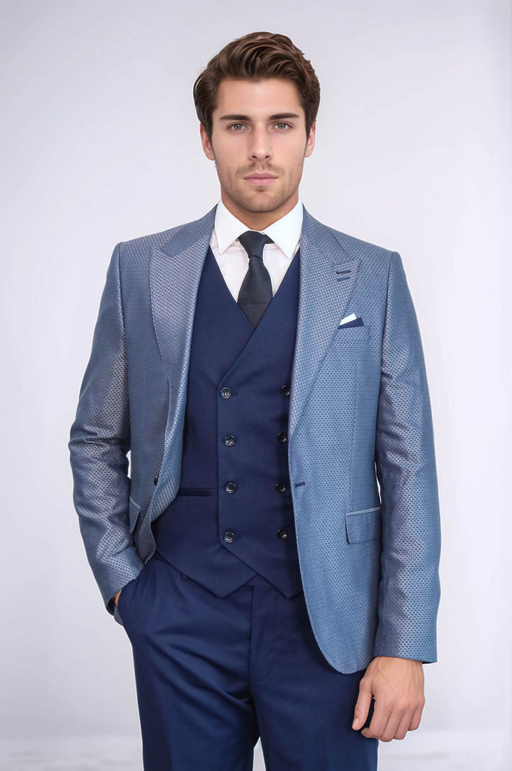 Completo blu navy con motivo a gilet | Wess