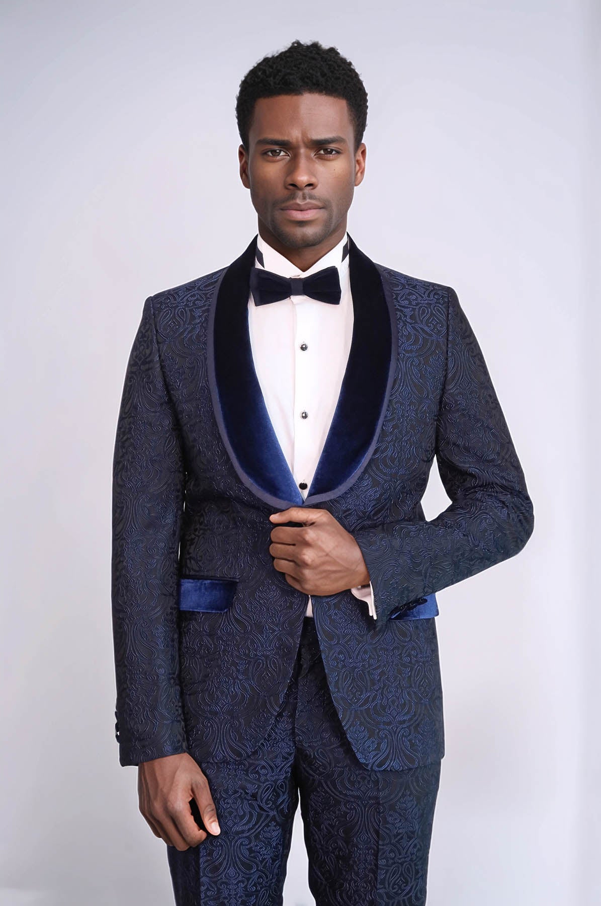 Smoking Slim Fit Mariage Col Châle élégant Costume Smoking Homme 3 Pièces Allthemen - Jacquard Slim Fit Pour Mariage & Soirée Polyester Entretien Facile