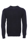 Maglione blu scuro con collo circolare e motivo a rombi - Wessi