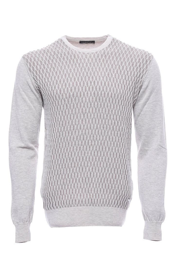Maglione girocollo con motivo a rombi bianchi - Wessi
