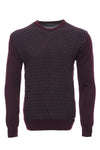 Maglione girocollo con motivo a rombi bordeaux - Wessi