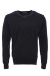Dot Patterned V Neck Black Sweater - Wessi