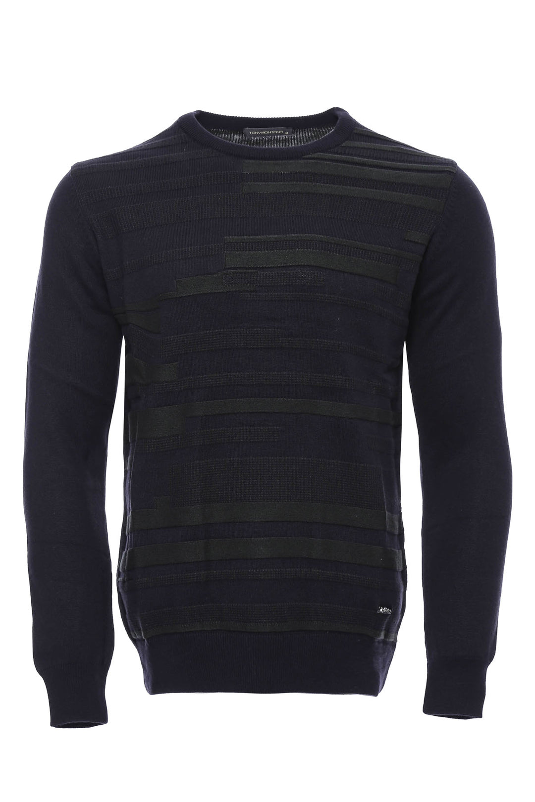 Pull Col Rond à Motifs Poitrine Marine - Wessi