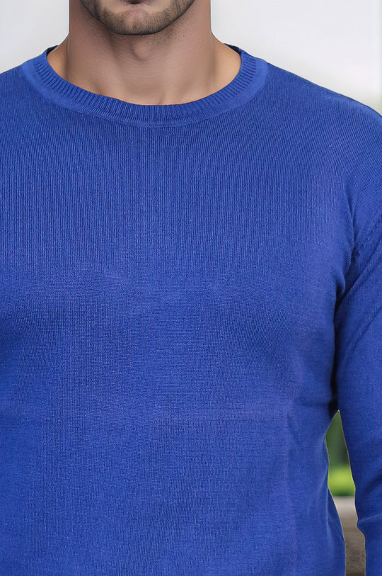 Maglione color indaco con colletto a cerchio - Wessi