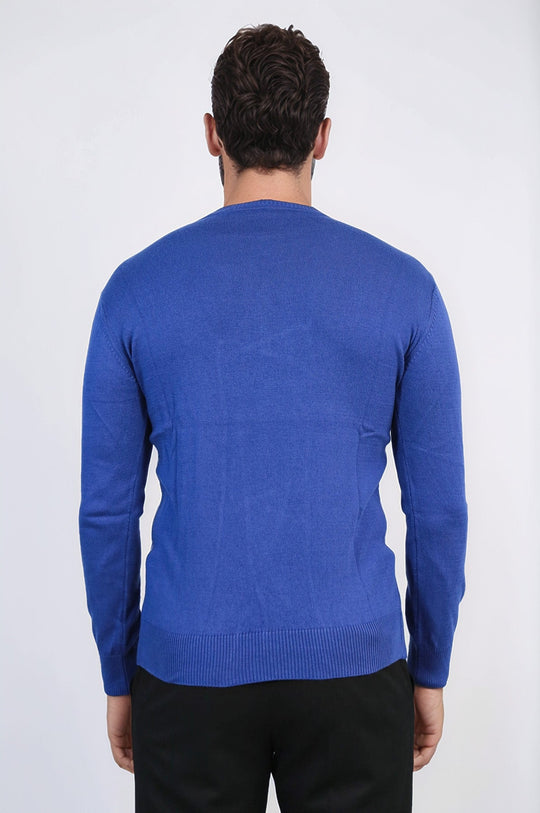 Maglione color indaco con colletto a cerchio - Wessi