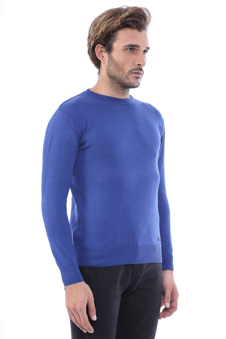 Circle Collar Indigo Color Sweater - Wessi