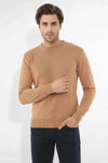 Pull Col Rond Couleur Camel - Wessi
