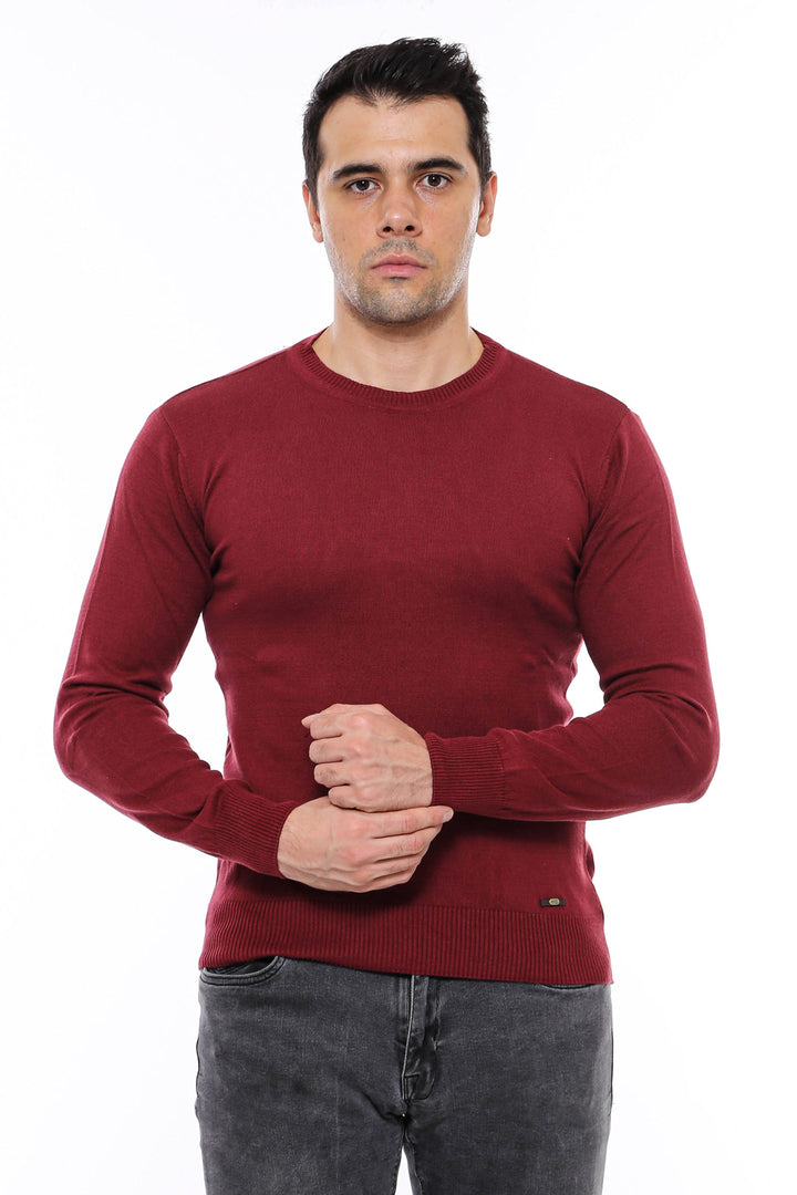 Pull Homme Col Rond Bordeaux - Wessi