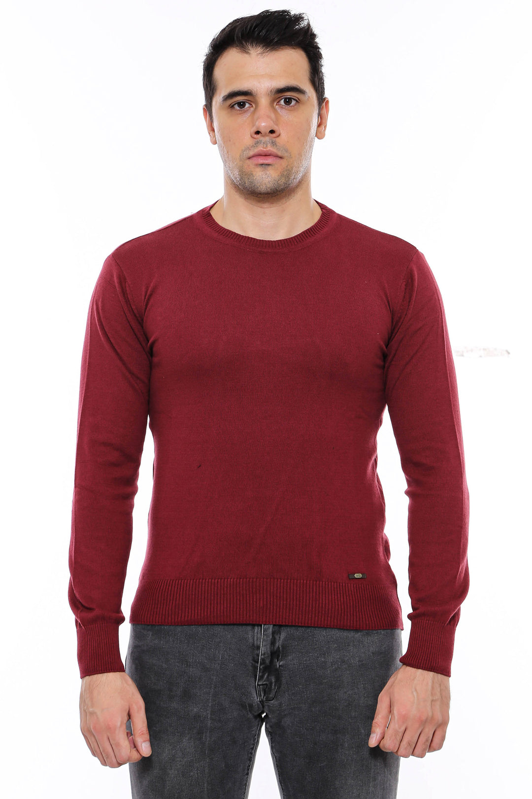 Pull Homme Col Rond Bordeaux - Wessi