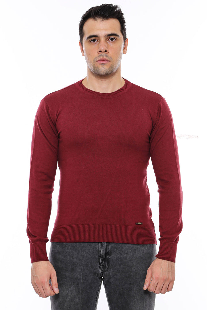 Pull Homme Col Rond Bordeaux - Wessi